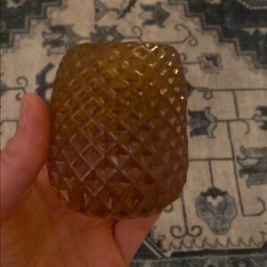 Vintage Amber Glass Candle Holder/paperweight